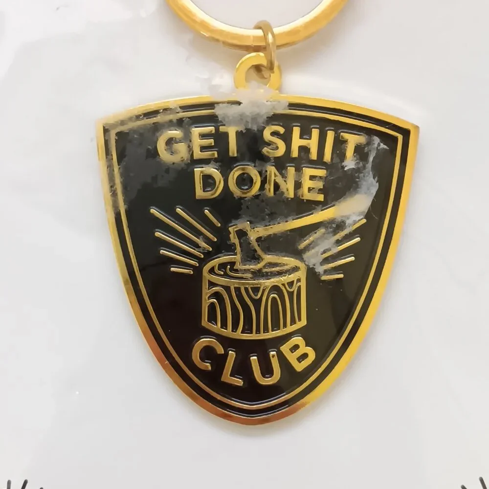 Paper Parasol Press Black/Gold Get Sh!t Done Club Enamel Keychain